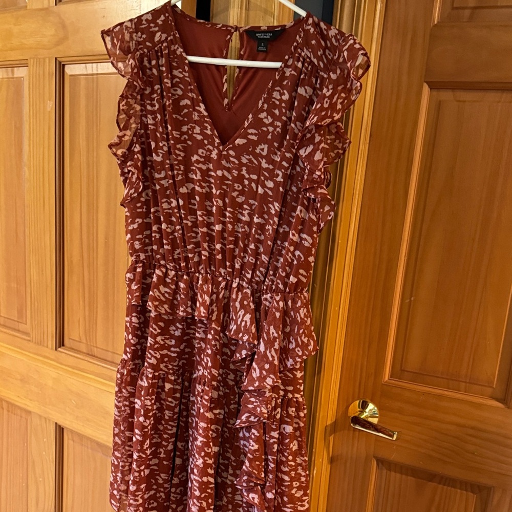 Simply Vera Vera Wang Women's Rust Patterned Dress